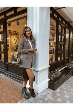 کت آستر‎دار طرح کلاغ قهوه‎ای زنانه برند BENGİ BUTİK کد 1661684713