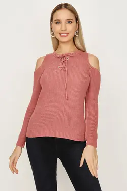 پلیور آستین طرحدار صورتی زنانه برند Select Moda کد 1662359564