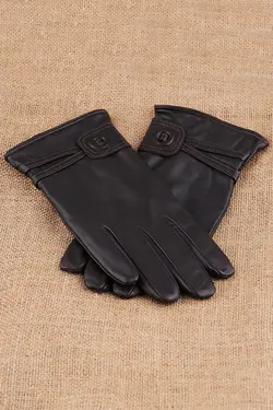 دستکش ساده مردانه چرم قهوه‎ای برند Kravatkolik کد 1662562511