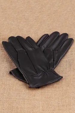 دستکش ساده مردانه چرم قهوه‎ای برند Kravatkolik کد 1662562511