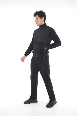 ست لباس راحتی اسپرت متناسب 4فصل یقه ایستاده مشکی مردانه برند Escetic کد 1662614112