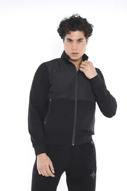 ست لباس راحتی اسپرت متناسب 4فصل یقه ایستاده مشکی مردانه برند Escetic کد 1662614112