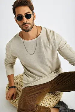 پلیور بافتنی اسپرت یقه طرح پانل مردانه برند CHUBA کد 1662712655