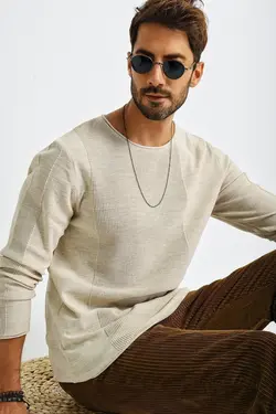 پلیور بافتنی اسپرت یقه طرح پانل مردانه برند CHUBA کد 1662712655