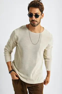 پلیور بافتنی اسپرت یقه طرح پانل مردانه برند CHUBA کد 1662712655