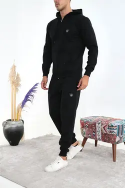 ست لباس راحتی پارچه کلفت 3نخ زیپدار مشکی مردانه برند GOOD FASHION کد 1662932649