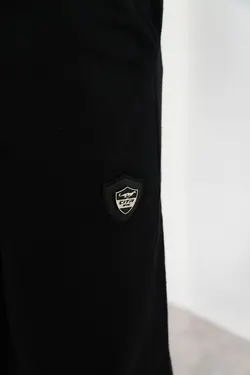 ست لباس راحتی نخی نخ آرم دار زیپدار مشکی مردانه برند 3MODA کد 1662931396