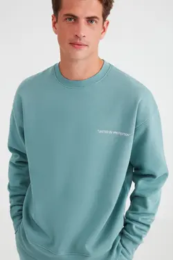 ست لباس راحتی ساده طرح‎دار گلدوزی شده سبز مردانه برند GRIMELANGE کد 1662932657