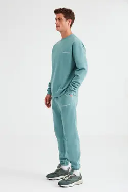 ست لباس راحتی ساده طرح‎دار گلدوزی شده سبز مردانه برند GRIMELANGE کد 1662932657