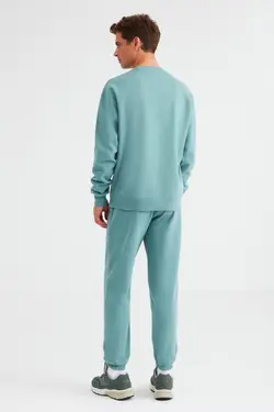 ست لباس راحتی ساده طرح‎دار گلدوزی شده سبز مردانه برند GRIMELANGE کد 1662932657