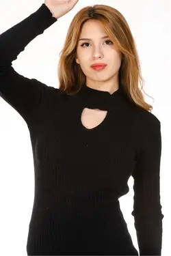 پلیور بافتنی طرح‎دار دکولته زنانه برند DİERMODA کد 1662961595