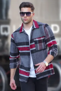 پیراهن متناسب خاکستری آنتراسیت برند Madmext کد 1663425052