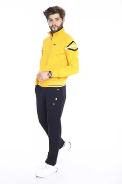 ست لباس راحتی 4فصل یقه ایستاده 40 3نخ زرد طلایی مردانه برند Escetic کد 1663756570