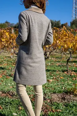 بافتنی کت ست بلند جیبدار بژ زنانه برند Güneşkızı کد 1663846032