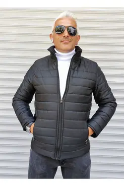 کاپشن اسلیم فیت نواری پفدار مشکی برند ARTMEN کد 1663899006