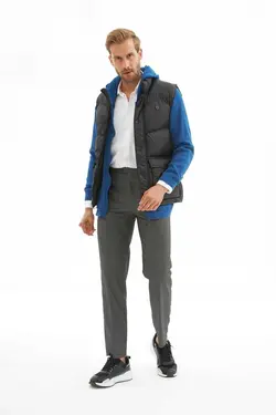 جلیقه پفدار طرح‎دار جیبدار مشکی مردانه برند Danger کد 1665242530