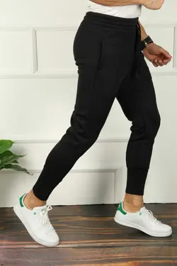 شلوار راحتی پارچه جاگر اسلیم فیت غواصی مشکی مردانه برند çerme کد 1665238627