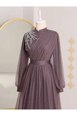 مجلسی توری کمربند‎دار نگین دار جلو برند Modamorfo کد 1665501011