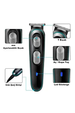 مراقبت دستگاه ریش شارژی ست سر/مو اصلاح قدرت گلکسی مردانه برند yopigo کد 1665604206