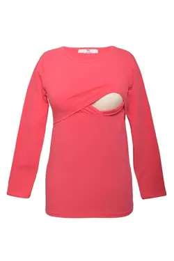 تیشرت شیردهی پنبه ای آستین بلند برند Luvmabelly کد 1665549606