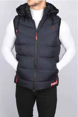 جلیقه کلاهدار پفدار سرمه ای کورتیس برند MRD SPORT کد 1665842109