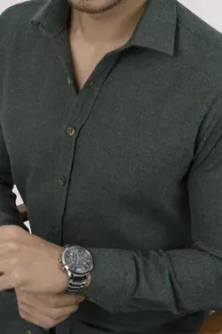 پیراهن جعبه‎دار کادو اسلیم فیت سبز تیره برند Etikmen کد 1665840904