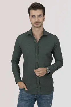 پیراهن جعبه‎دار کادو اسلیم فیت سبز تیره برند Etikmen کد 1665840904