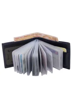 کیف پول شفاف داخل لاستیک &amp; جا کارتی قفل دار چرم اصل برند MKM MAN کد 1665920710