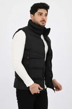 جلیقه ضربدری جیب دار زیپ پفدار بلند ترکیبی برند Stilkombin کد 1666022707