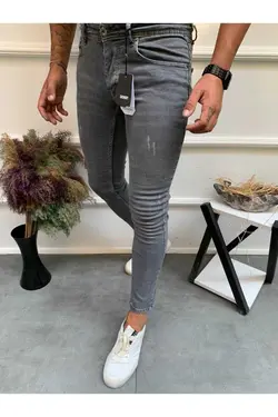 شلوار جین لایکرا طوسی لاغر مردانه برند OneZero کد 1665985391