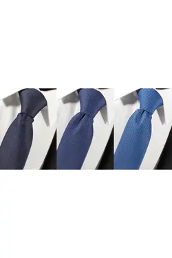 کراوات بسته ست دستمال طرحدار آبی سرمه ای برند BLC Basic Line Co. کد 1666104308