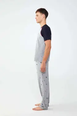 لباس راحتی گرد یقه ملانژ طوسی مردانه برند US Polo Assn کد 1666159513