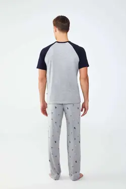لباس راحتی گرد یقه ملانژ طوسی مردانه برند US Polo Assn کد 1666159513