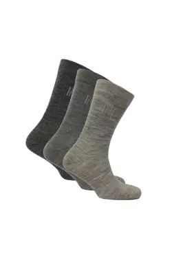 جوراب بسته روزانه طوسی سه تایی برند Norfolk کد 1666360513