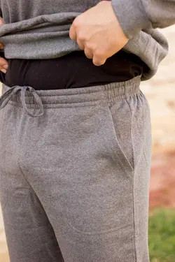 ست لباس راحتی سوییشرت قالب راحت کلفت قلاب دوزی شده طوسی مردانه برند Azıcık Akıllı کد 1666298711