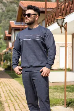 ست لباس راحتی سوییشرت قالب راحت کلفت قلاب دوزی شده مردانه برند Azıcık Akıllı کد 1666298707