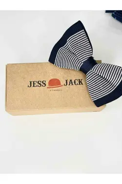پاپیون بافتنی راه‎راه سرمه ای برند JESS JACK کد 1666490463