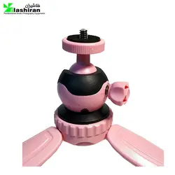 سه پايه عکاسي بيک(صورتی) Beike Q166 Mini Tripod-Pink+هولدر موبایل