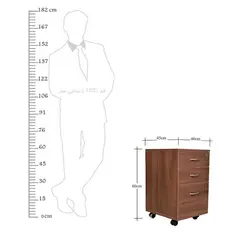 فایل اداری سه کشو چرخ و قفل دار فوبورو مدل F300