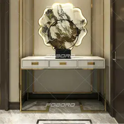 کنسول استیل سه کشو مدل بلوط