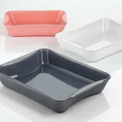 ظرف پخت مستطیل طوسی بوهمیا مدل PLAYOF COLORS