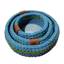 سبد گرد قلاب بافی تریکو مدل خونه زیبا مجموعه 3 عددی