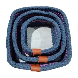 سبد قلاب بافی تریکو مدل خونه زیبا مجموعه 3 عددی