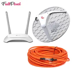 رادیو LHG 5 + روتر tp link 840 + کابل شبکه 15 متر ( با گارانتی پارس ارتباط ) - فروشگاه اینترنتی فول پیکسل