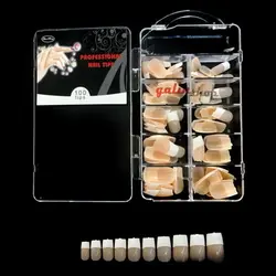 تیپ ناخن مصنوعی 100 عددی فرنچ دار