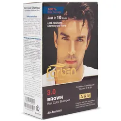 شامپو رنگ فاربن قهوه ای مخصوص آقایان Farben Color Shampoo For Men