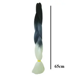 موی دو سر باز 65 سانت آمبره مشکی-سفید