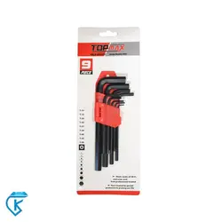 آچار آلن شش گوش سیاه 9 عددی TOPMAX