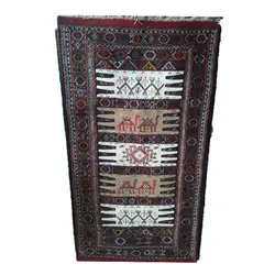 گلیم تمام پشم خراسان طرح ۵ تخته شتری
