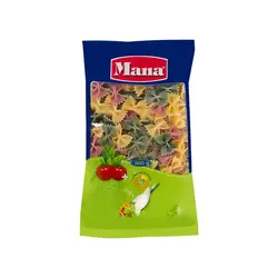 خرید ماکارونی فرمی پروانه کوچک سبزیجات 500 گرمی مانا - فروشگاه اینترنتی گانوکو